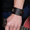 Wolf Black or Brown Leather Bracelet 11"- 10 Adjustments Unisex