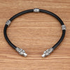Viking Torc Silver-Tone 3 Beads Designs Runes/Dragon/Braid Choker Necklace Unisex