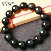 Viking Protection Natural Black Obsidian Beads 8 or 12 mm Bracelet