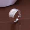 Multi-Band Silver Stainless Steel Adjustable Ring