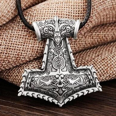 Bold Thor's Hammer Bronze or Silver Zinc Pendant Choice 18" Cord or Chain Necklace