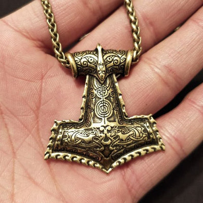 Bold Thor's Hammer Bronze or Silver Zinc Pendant Choice 18" Cord or Chain Necklace