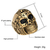 Viking Skull Gold & Black Stainless Steel Ring Size 8-12 Unisex