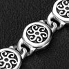 Sun/Wind Viking Silver & Black Stainless Steel Heavy 8” Bracelet