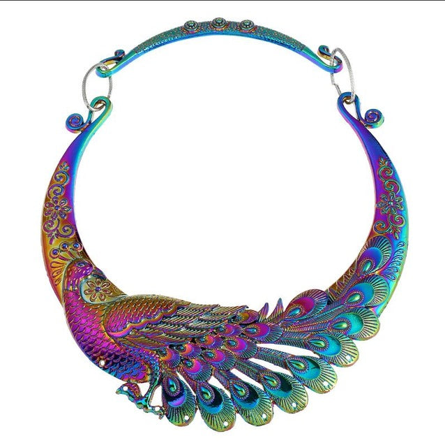 Retro Peacock Copenhagen 4 Colors Zinc Alloy Collar Necklace