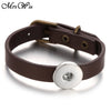 Leather Buckle Bracelet Snap Button Fits 7"-8 1/2" Uses 18mm Snap Buttons