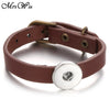 Leather Buckle Bracelet Snap Button Fits 7"-8 1/2" Uses 18mm Snap Buttons