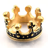 King Crown Ring Gold or Silver and Black Stainless Steel Sizes 7-12 Unisex