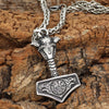 Thor's Hammer Replica Stainless Steel Pendant or with 24" Necklace Unisex