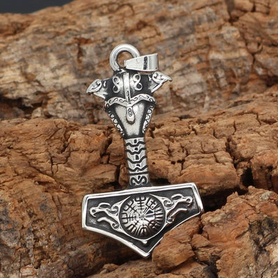 Thor's Hammer Replica Stainless Steel Pendant or with 24" Necklace Unisex