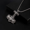 Thor's Hammer Silver-tone Pendants 24" Chain Stainless Steel Necklace Unisex
