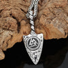 Valknut & Rune Silver Viking Pendant Stainless Steel 24" Necklace