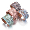 Multi-Layer Green, Pink, Gray & Blue Leather 7.25” Bracelet