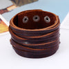 Braided Leather Cuff  Black or Brown 9 " Snap Adjustable Bracelet Unisex