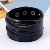Braided Leather Cuff  Black or Brown 9 " Snap Adjustable Bracelet Unisex