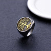 Viking World Tree Two-Tone, Silver or Gold Stainless Steel Ring Size 8-12