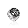 Viking World Tree Two-Tone, Silver or Gold Stainless Steel Ring Size 8-12