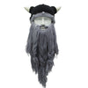 Viking Winter Beanie Horn Hat & Fake Beard Brown Gray Or Black Hats Unisex
