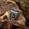 Valknut & Rune Viking Silver Stainless Steel Open Back Ring Size 8-12