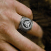 Valknut & Rune Viking Silver Stainless Steel Open Back Ring Size 8-12