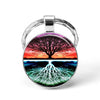 World Tree Yggdrasil 10 Designs Zinc & Glass Key Chains Unisex