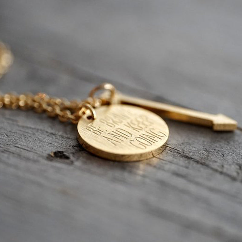 Be Brave Silver or Gold Stainless Steel Necklaces