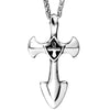 Striking Vintage Knight Cross Stainless Steel Silver Pendant 24" Necklaces