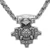 Odin's Raven Artistic Thor Hammer Stainless Steel Pendant 24" Silver Necklace