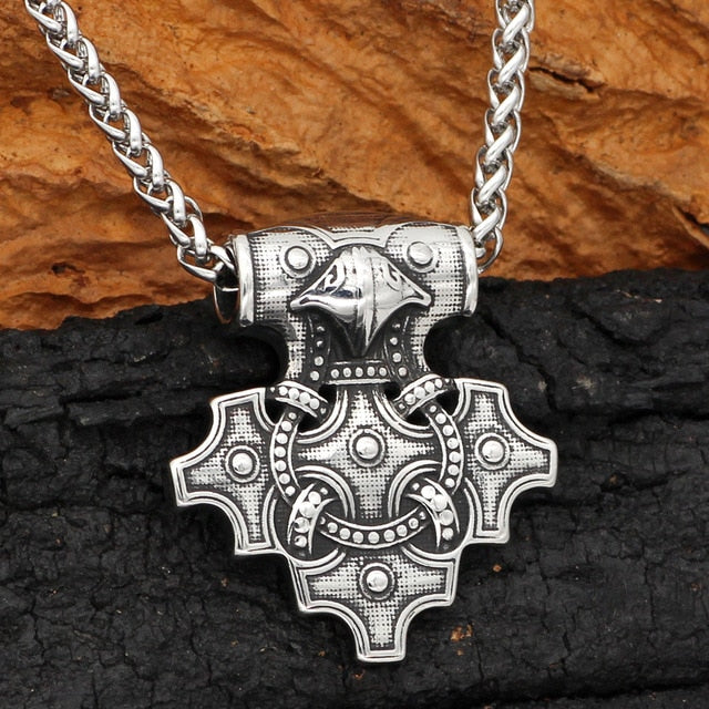 Black Stainless Steel Thors Hammer Necklace – Valhalla Live the Legend