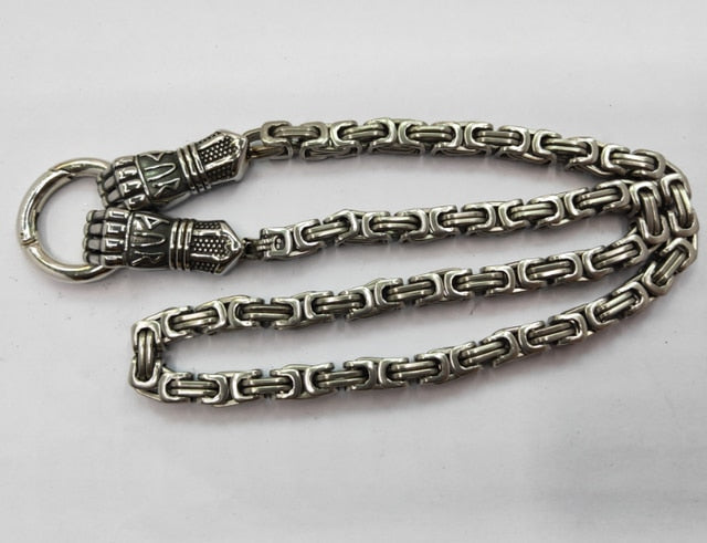 Viking Warrior Hands Hold Mjolnir Silver Stainless Steel 20" 24" 27" Necklace