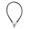 Retro 5 Colors Braided Leather Snap Button (18-20cm) Necklaces Snap Button