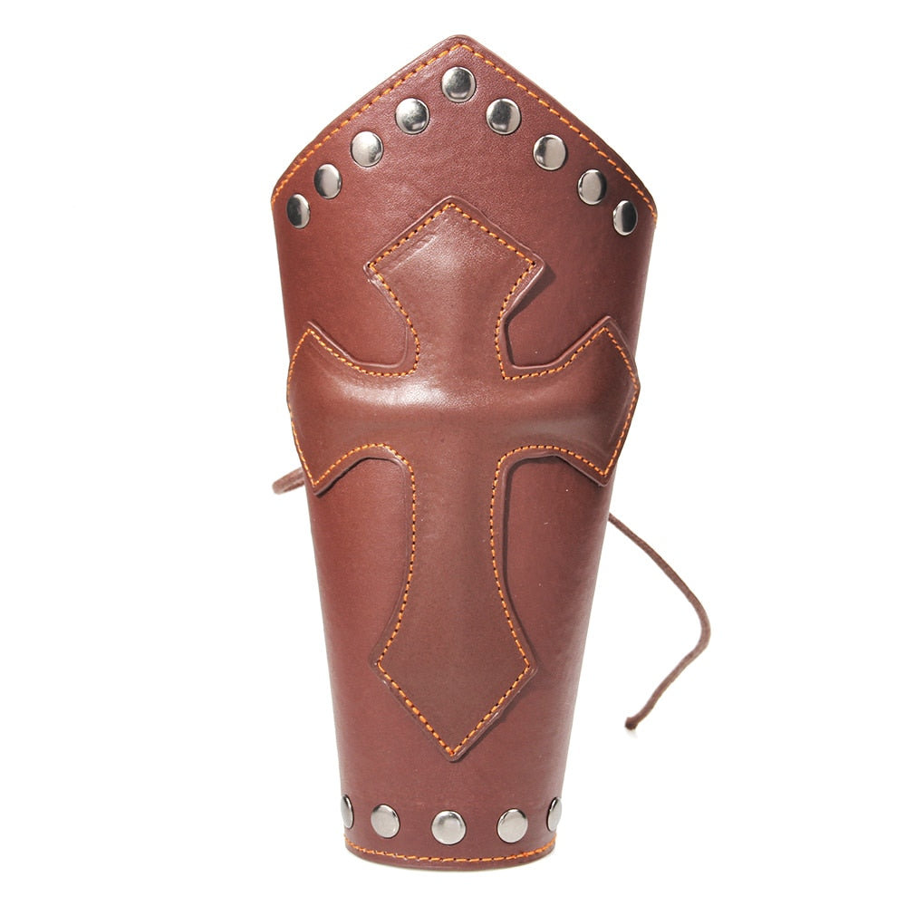 Vintage Replica Wide Leather Cross Brown/ Black Lace Armband Bracelet Unisex